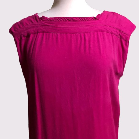 Vintage Fuchsia Raw Silk Sakowitz dress - Picture 2 of 6